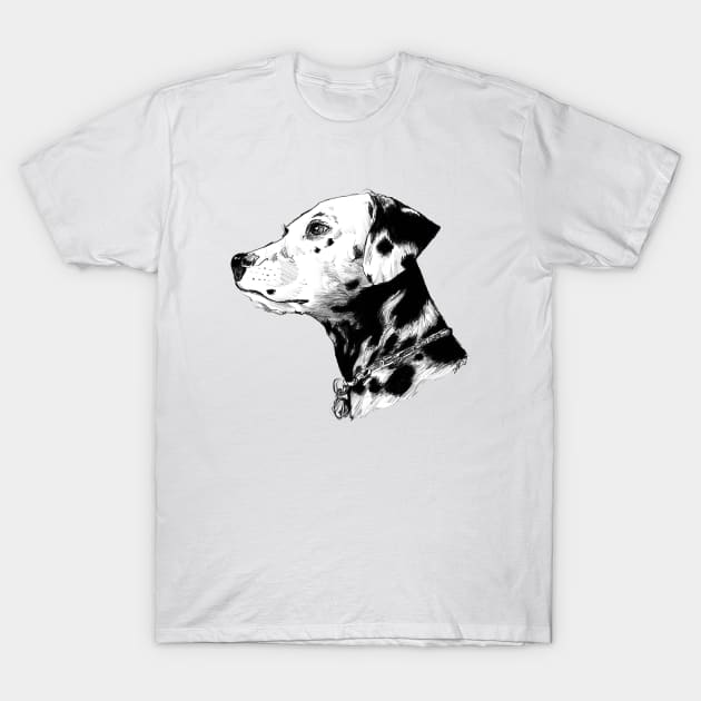 Dalmatian Drawing T-Shirt by russodesign